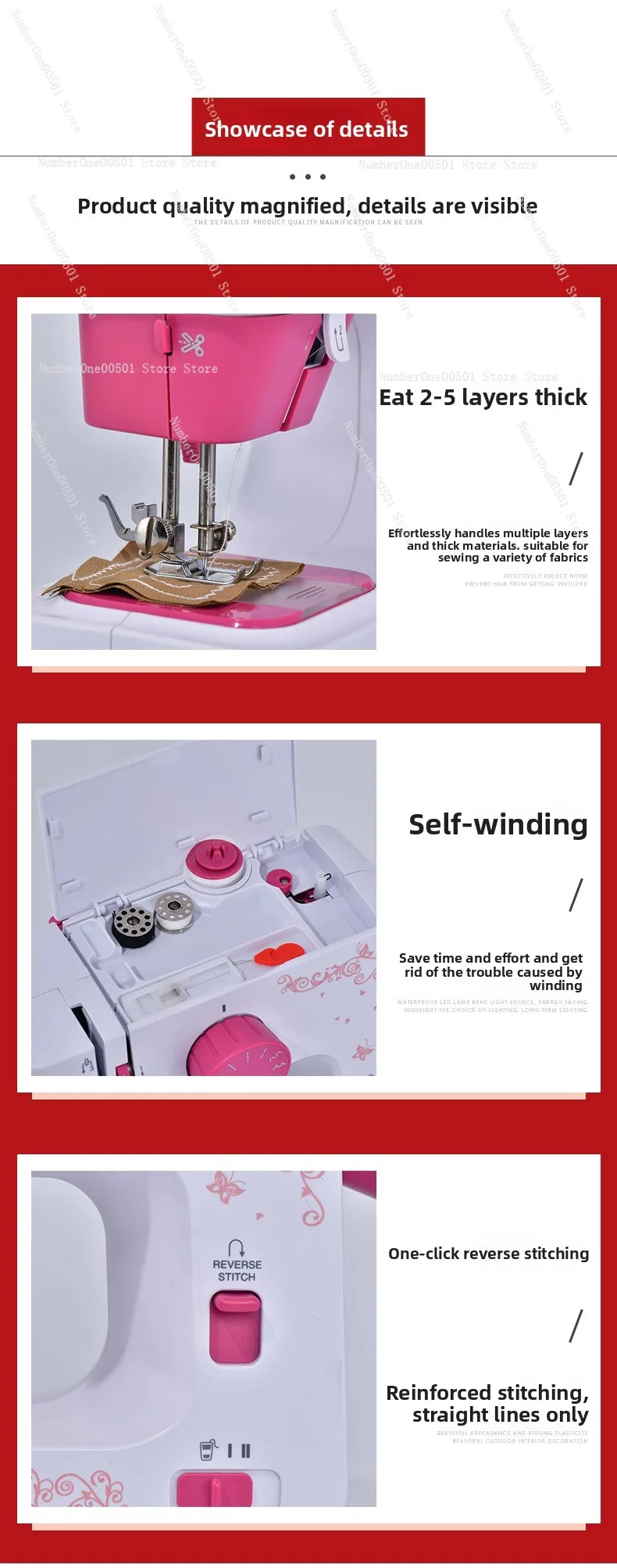 Multifunctional Home Sewing Machine 1501S Electric Mini Portable Garment Car Tailor Machine