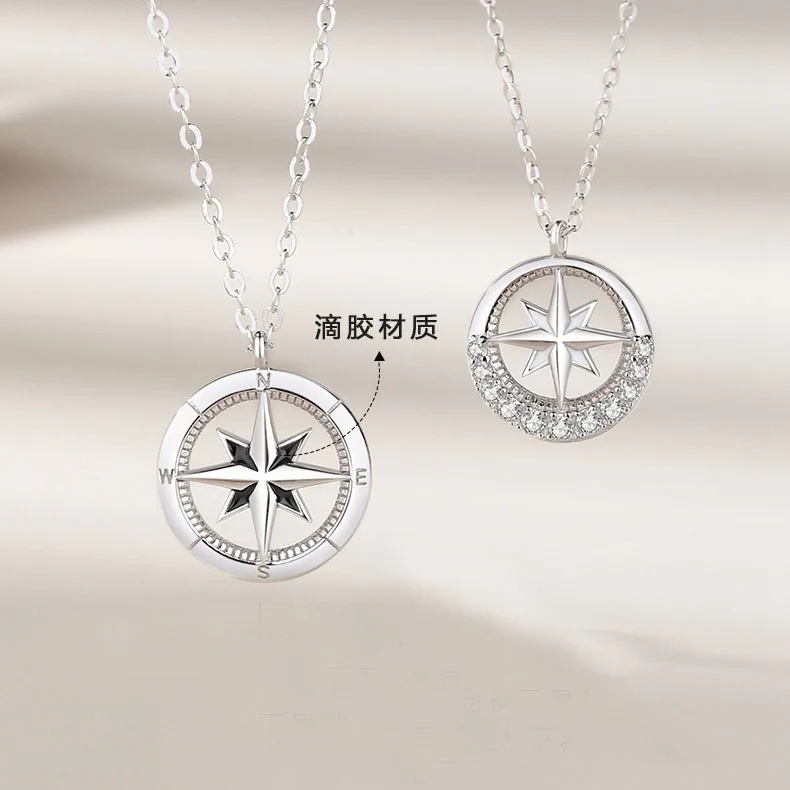 Exquisite 925 Silver Eight-Pointed Star Zircon Pendant Necklace – A Stylish and Elegant Wedding Accessory for Women