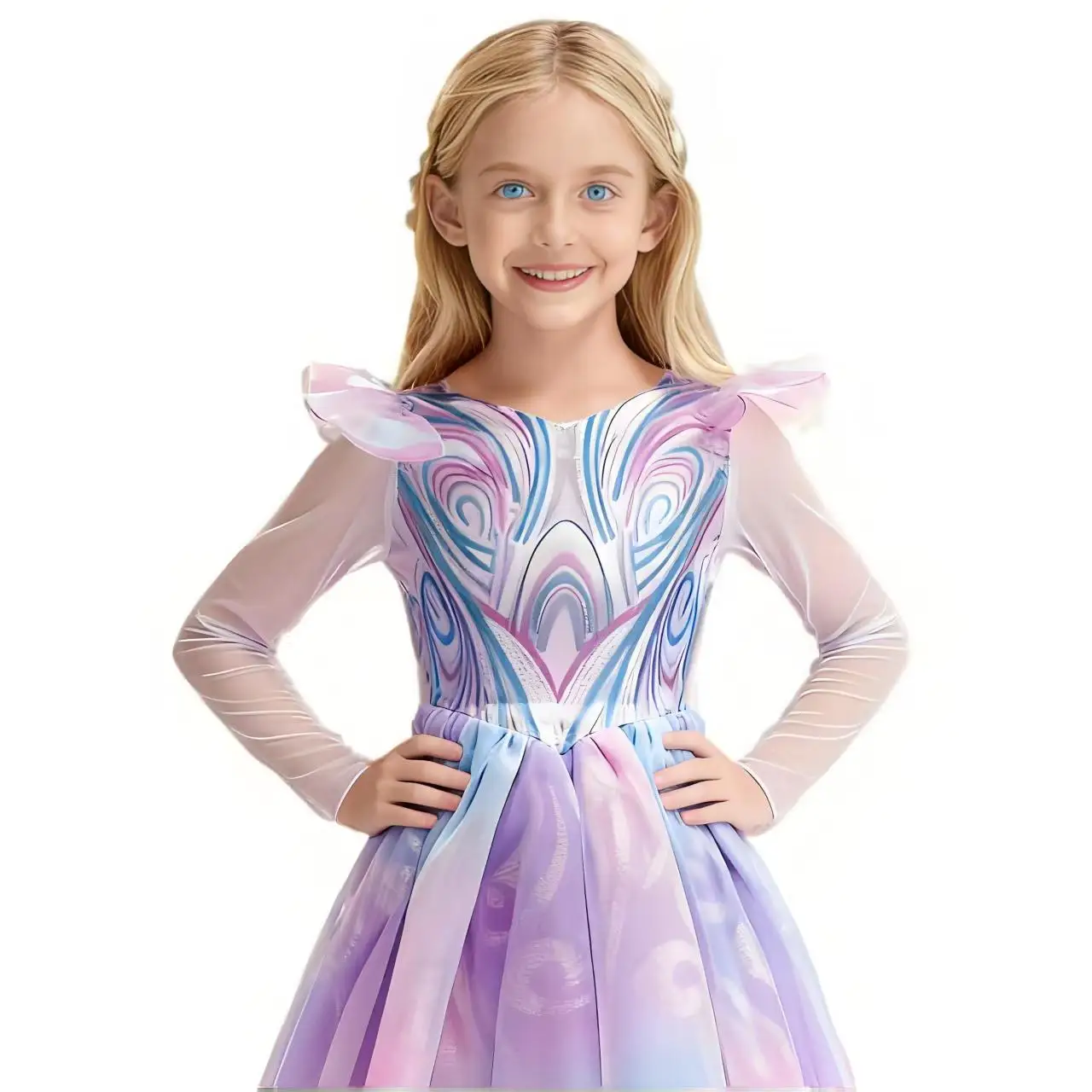 2026 Disney Wicked For Good‌ Girls Cosplay Purple Witch Glinda Princess Cute Dress + Accessories Birthday Party Performance Set image 6