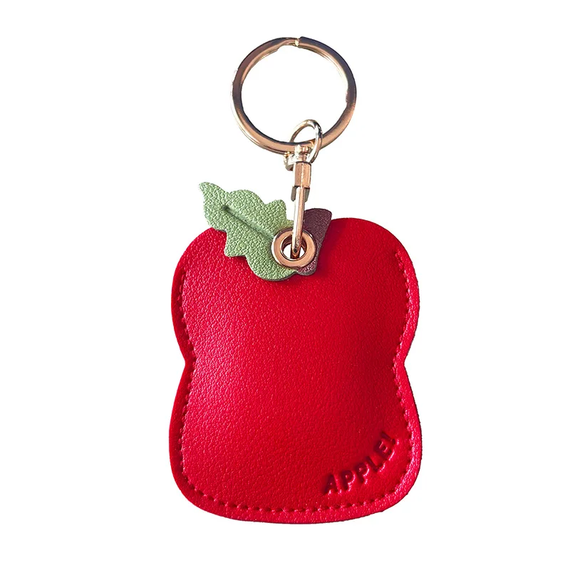 Leather Keychain Holder Case for Apple AirTag Cute Protective Air Tag Cover Keychain Ring Anti-Scratch Finder GPS Tracker Case