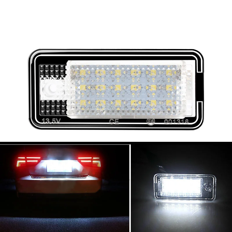 

2pcs LED Signa Car Number License Tail Plate Lights For Audi A3 A4 S4 RS4 B6 B7 A6 RS6 S6 C6 S5 Q7 A8 S8 Avant Canbus Lights