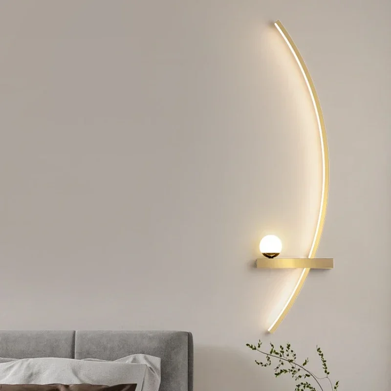 Modern LED Wall Lamps Minimalist Stripes Wall Sconce Decorative for Bedroom Bedside Home Living Room Background Lighting Luster