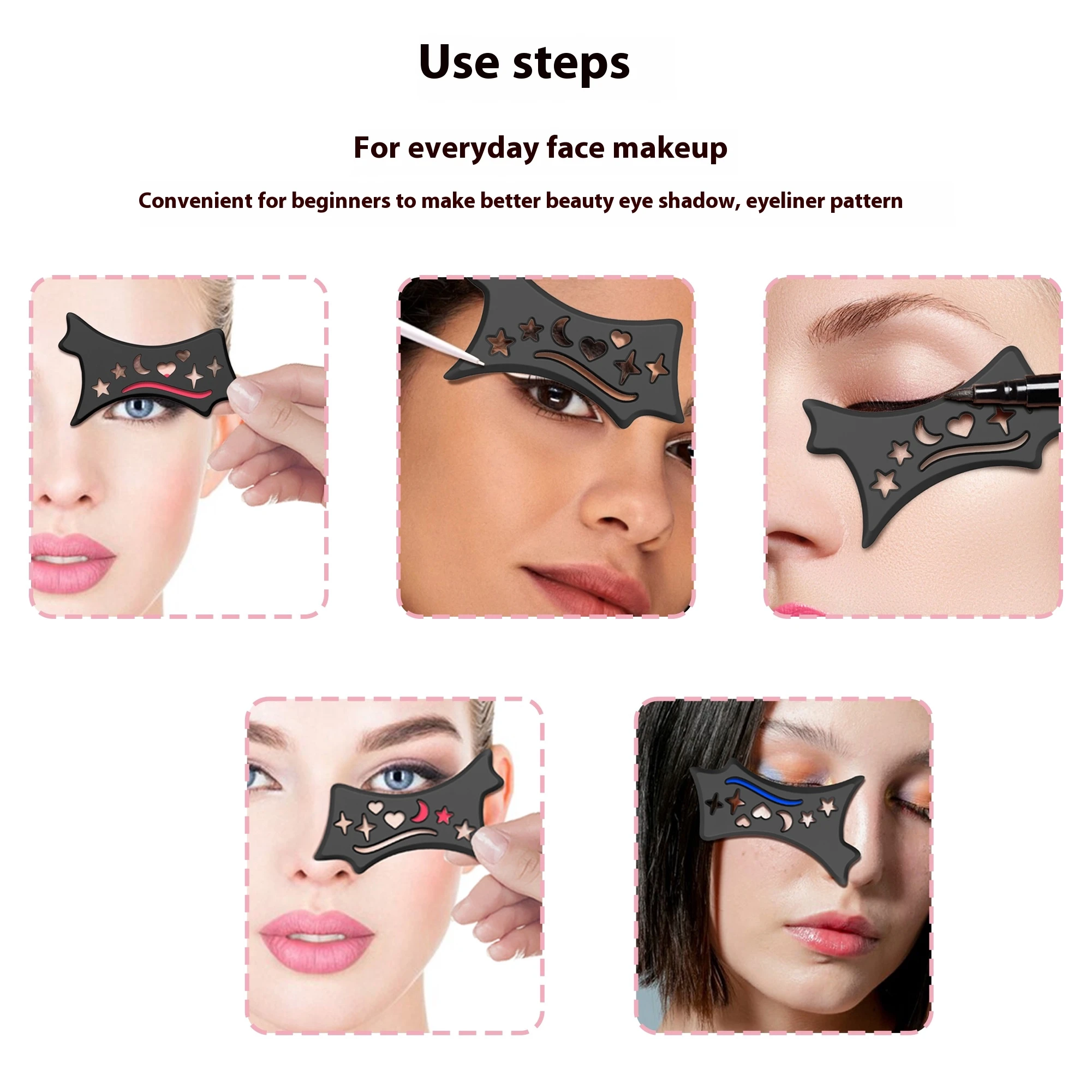 Ferramenta Multifuncional Eye Makeup Template, Sombra, Delineador, Sobrancelha, Profissional