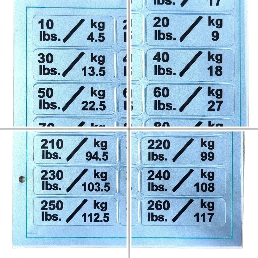 Weight Stickers for Exercise Machines 3 Pack Plastic Labels Compatible with Weight Plates and Cable Pulley Systems