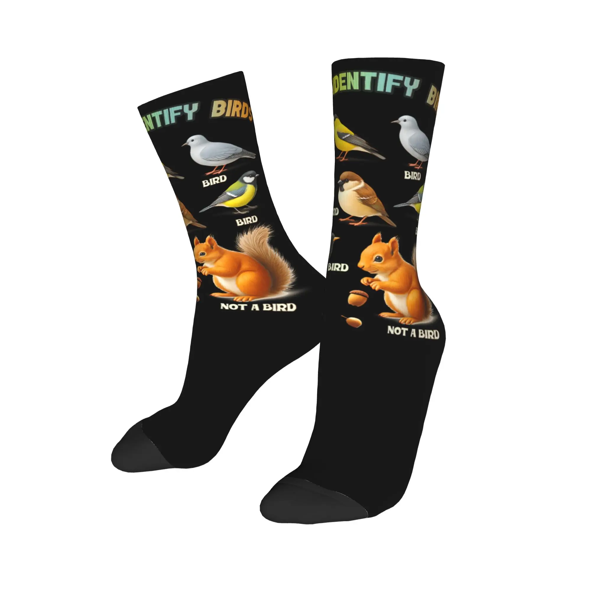 How to Identify Birds Birding Bird Watcher Socks Men Women Polyester Casual  Socks Harajuku Middle Tube Stockings Gift