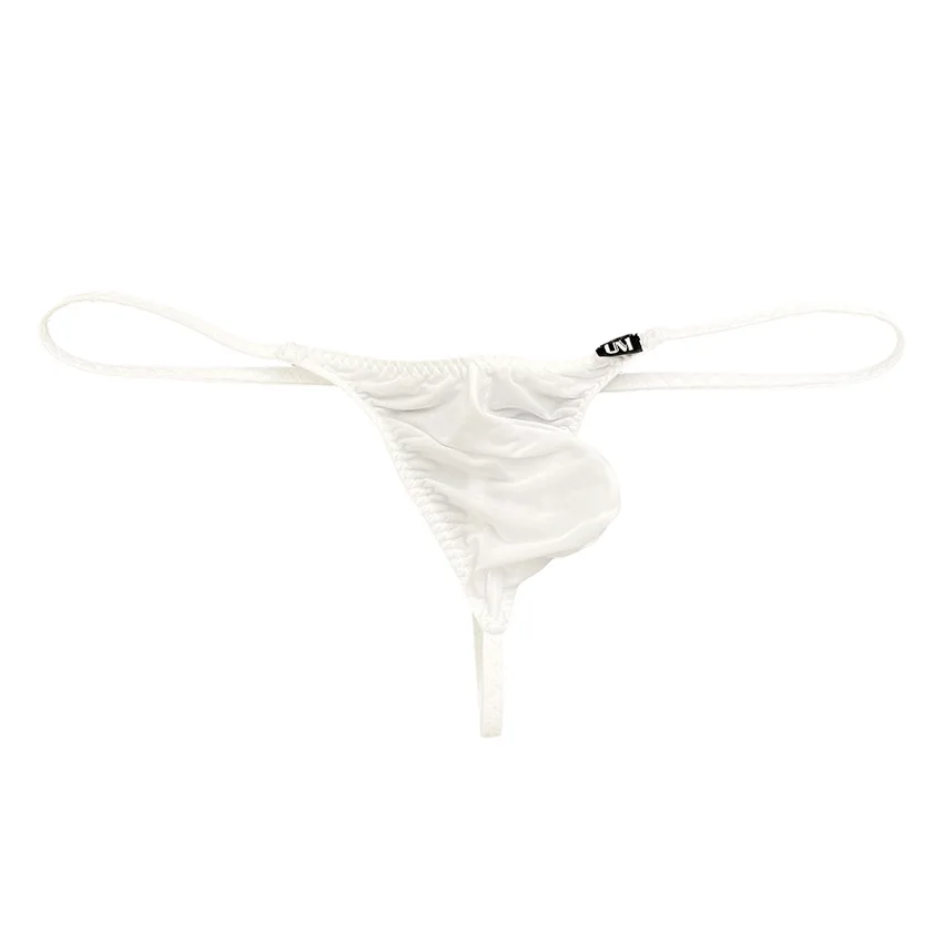 

Men's 70g Ice Silk Thong High Elastic Contrast Color Pouch Sexy Underwear Soft Breathable Comfortable Briefs