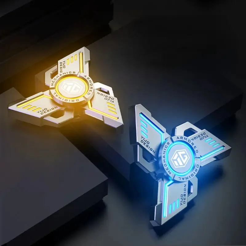 스트레스 방지 EDC 발광 피젯 스피너, 합금 금속 핸드 스피너, 야광 자이로 스트레스 해소 장난감, 성인 및 어린이 장난감