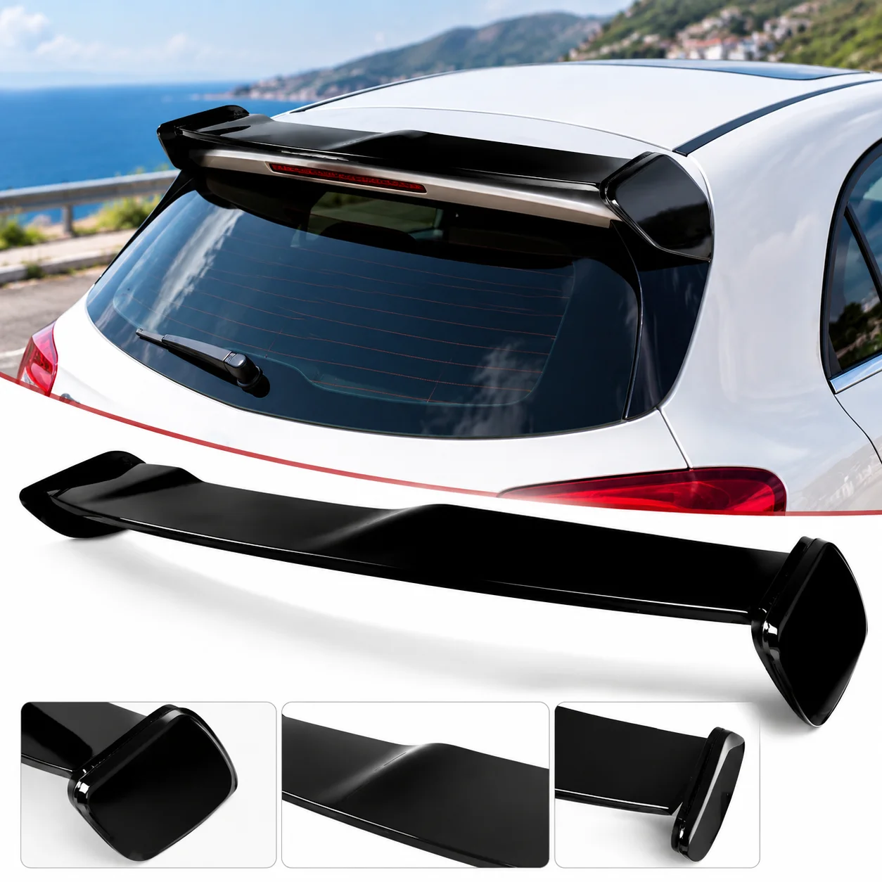 Glänzend schwarzer Heckspoiler für Mercedes A-Klasse W176 2013-2018 A160 A180 A200 A250 A45