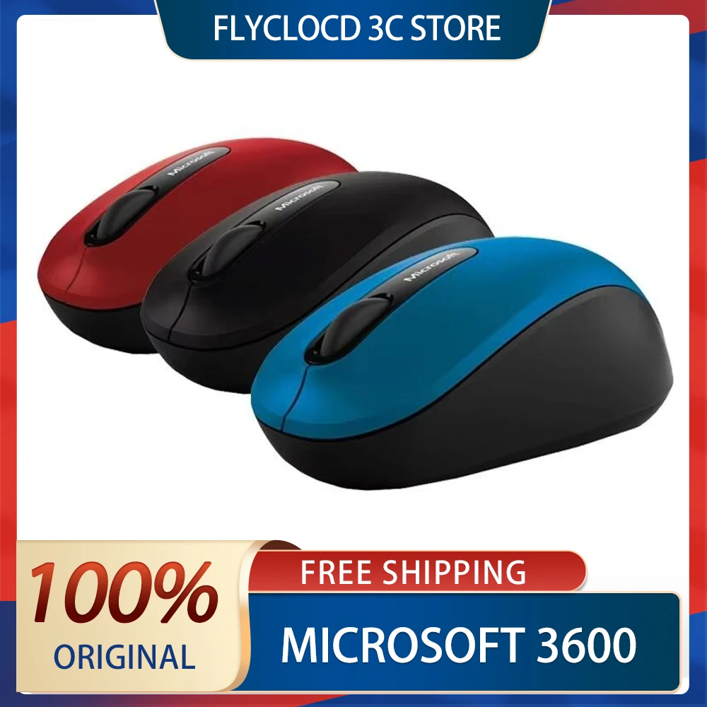 Microsoft 3600 Bluetooth Wireless Mouse Mobile Portable Lightweight Mouse Tablet Notebook Mice PC Gamer Accessories Custom