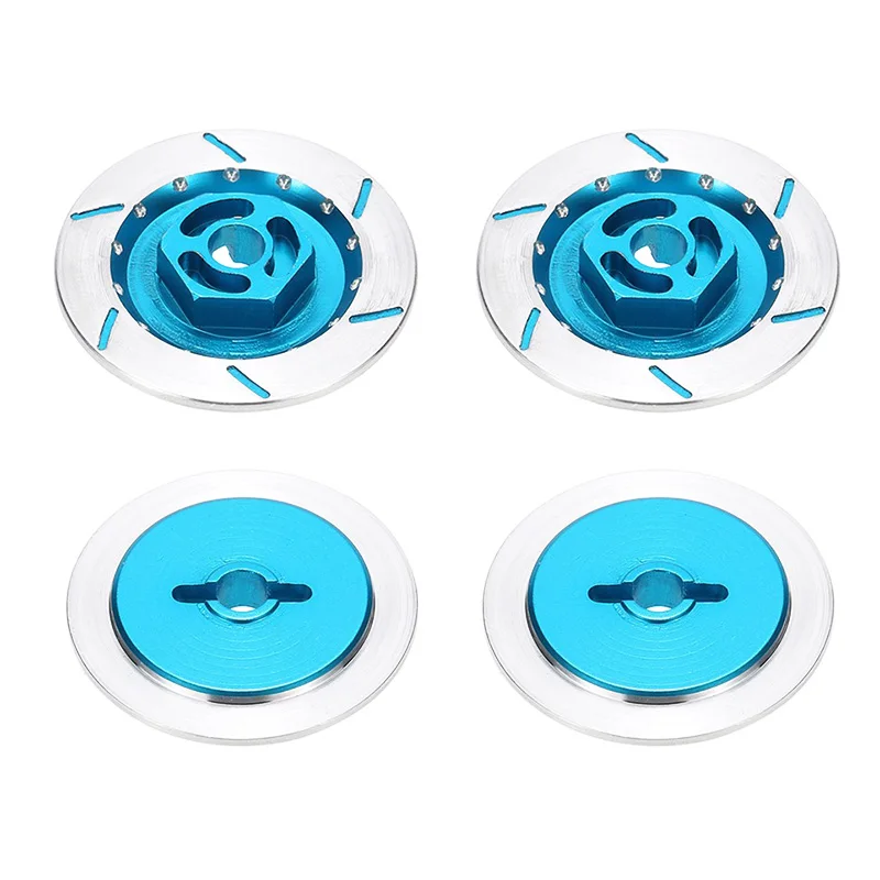 

AM-4PCS Aluminum Alloy Brake Disc Wheel Rim Box Metal Hex Adapter 12MM for RC 1/10 Car Fly Fish Truck 94123 94122 D4 ,Blue