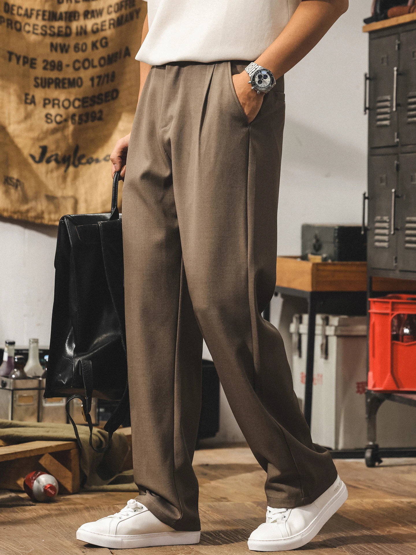 

American Loose Fit Men's Summer New Sle Casual Pants Iron Free Commute Simple West Pants Long Pants Straight Leg Jeans