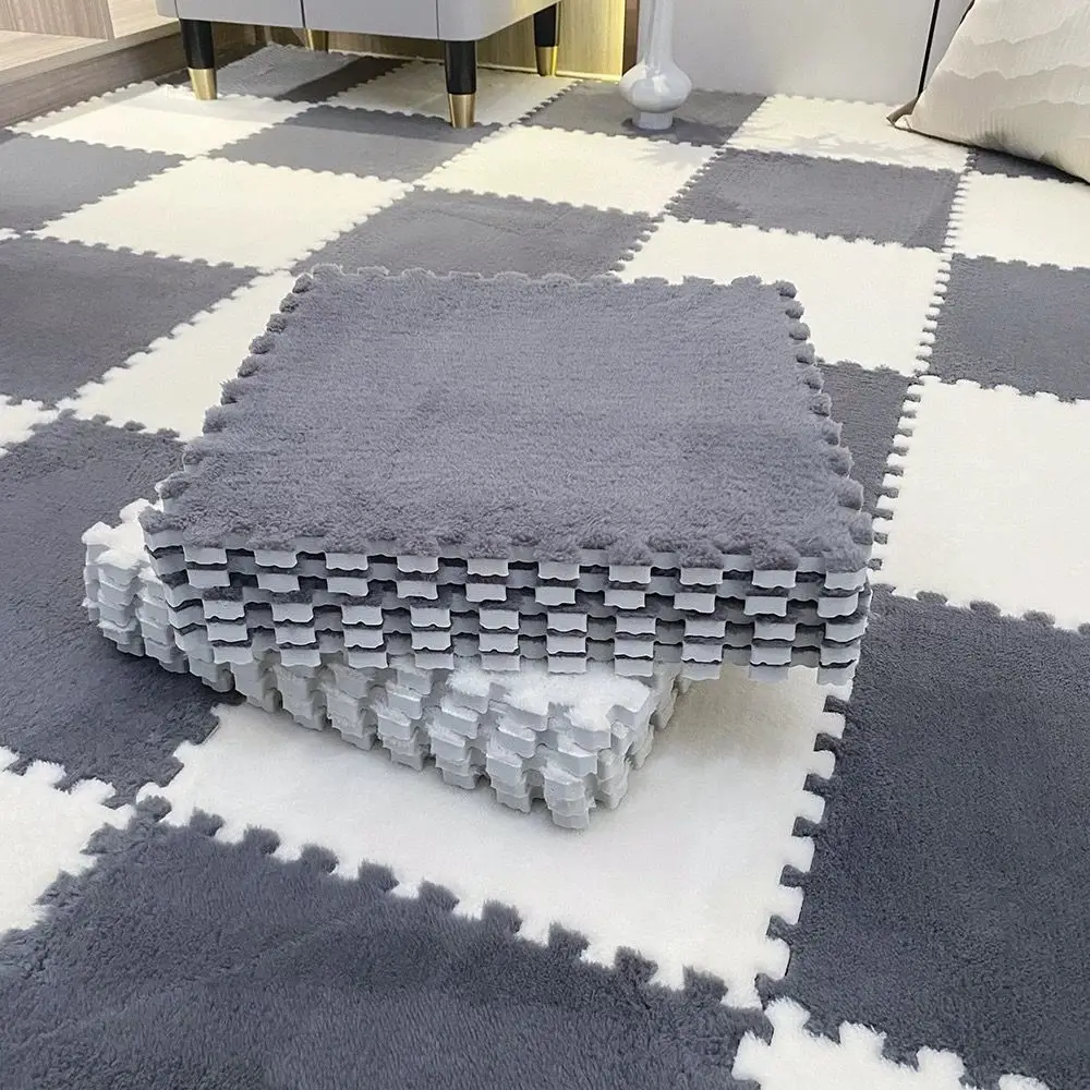 

Korean Plush Carpet Bedroom Splicing Floor Mat Living Room Carpet Children's Tatami Thickened Bedside Cushion Floor Decorating