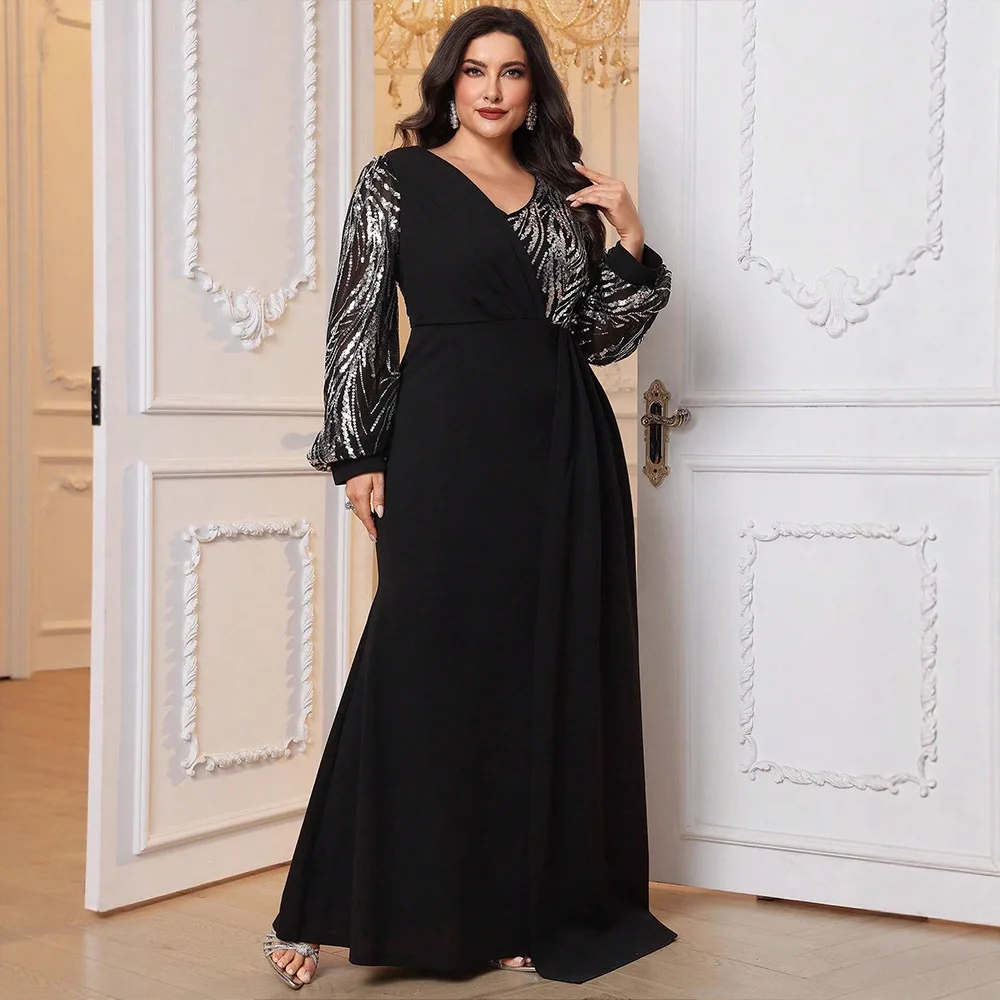 

Ele Faionable Women's Dr MTP87 Large Size Middle Eastern Robe Evening Gown mid Waist Straight Tube Skirt Thiened