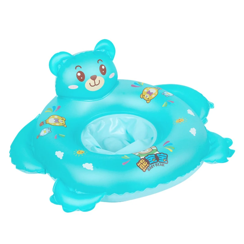 Baby Swimming Ring Seat Ring Summer Bear Inflatable Swimming Supplies Cute Pink Color Outdoor Baby Pool Thickening Float Toys