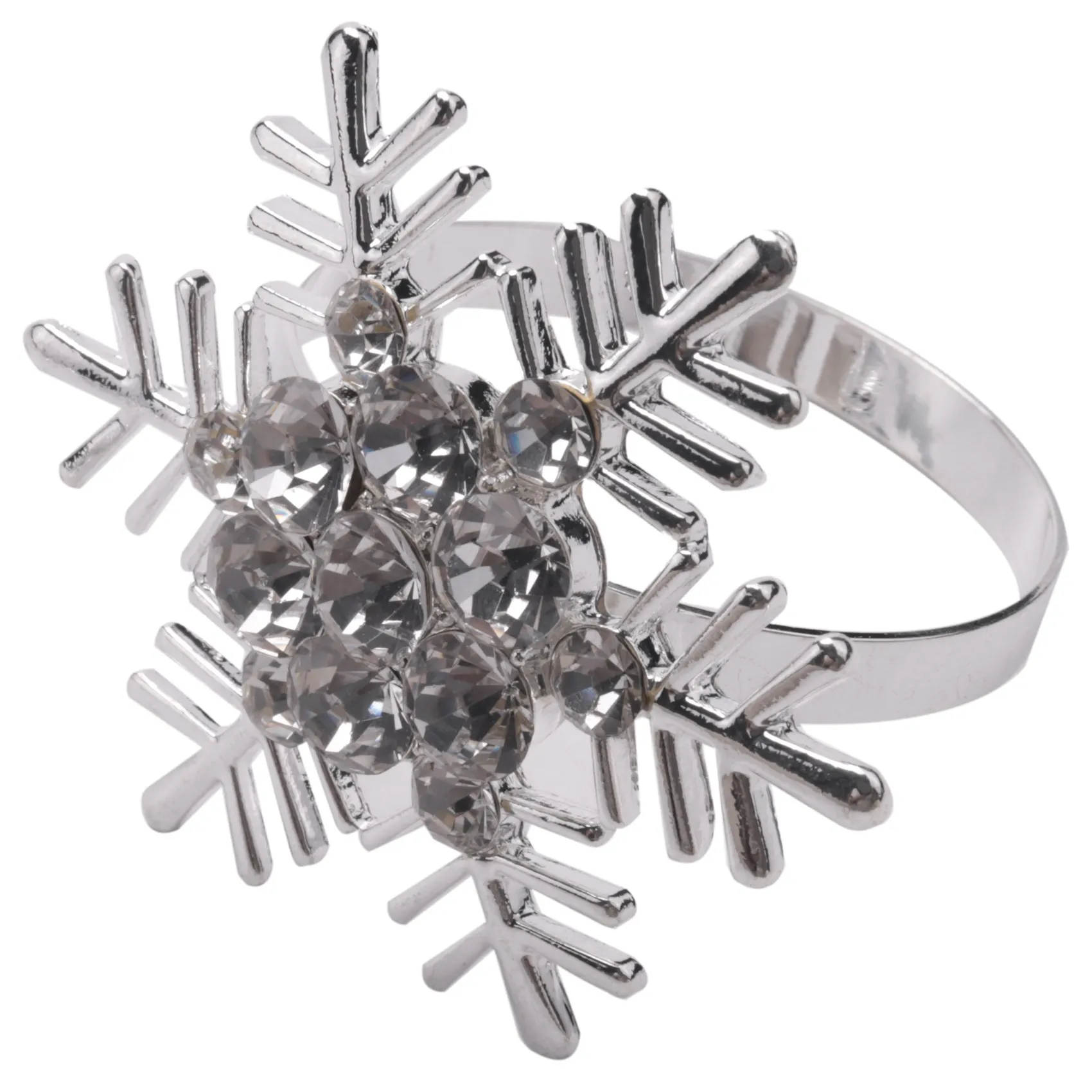 16Pcs Silver Christmas Napkin Rings Snowflake Napkin Rings Decor Christmas Deer Napkin Holders Leaves Table Rings Decor