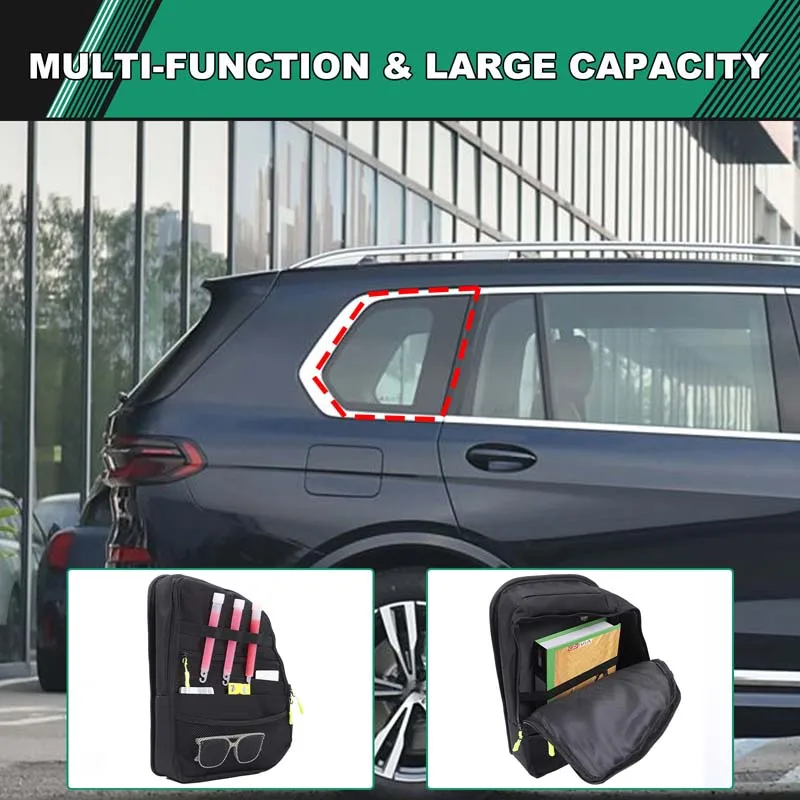 

Для 2024 BMW X7/G07 автомобильная сумка для подвешивания заднего треугольного окна, сумка для подвешивания окон с обеих сторон, сумка для хранения, внутренние аксессуары