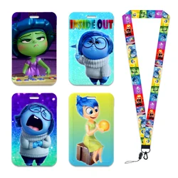Inside Out 2 Disney Movie Keychain Animated Cute Badge Holder ID Credit Card Pass Hang Rope Lanyard for Keys Accessories Gifts