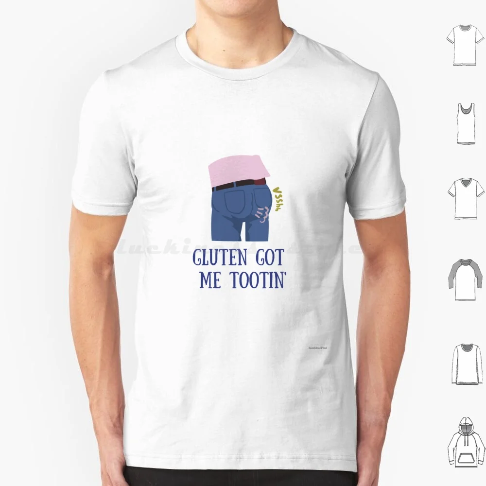 Gluten Got Me Tootin' T Shirt Big Size 100% Cotton Goodmoodfood Gluten Got Me Tootin Celiac Celiac Disease Celiac Awareness