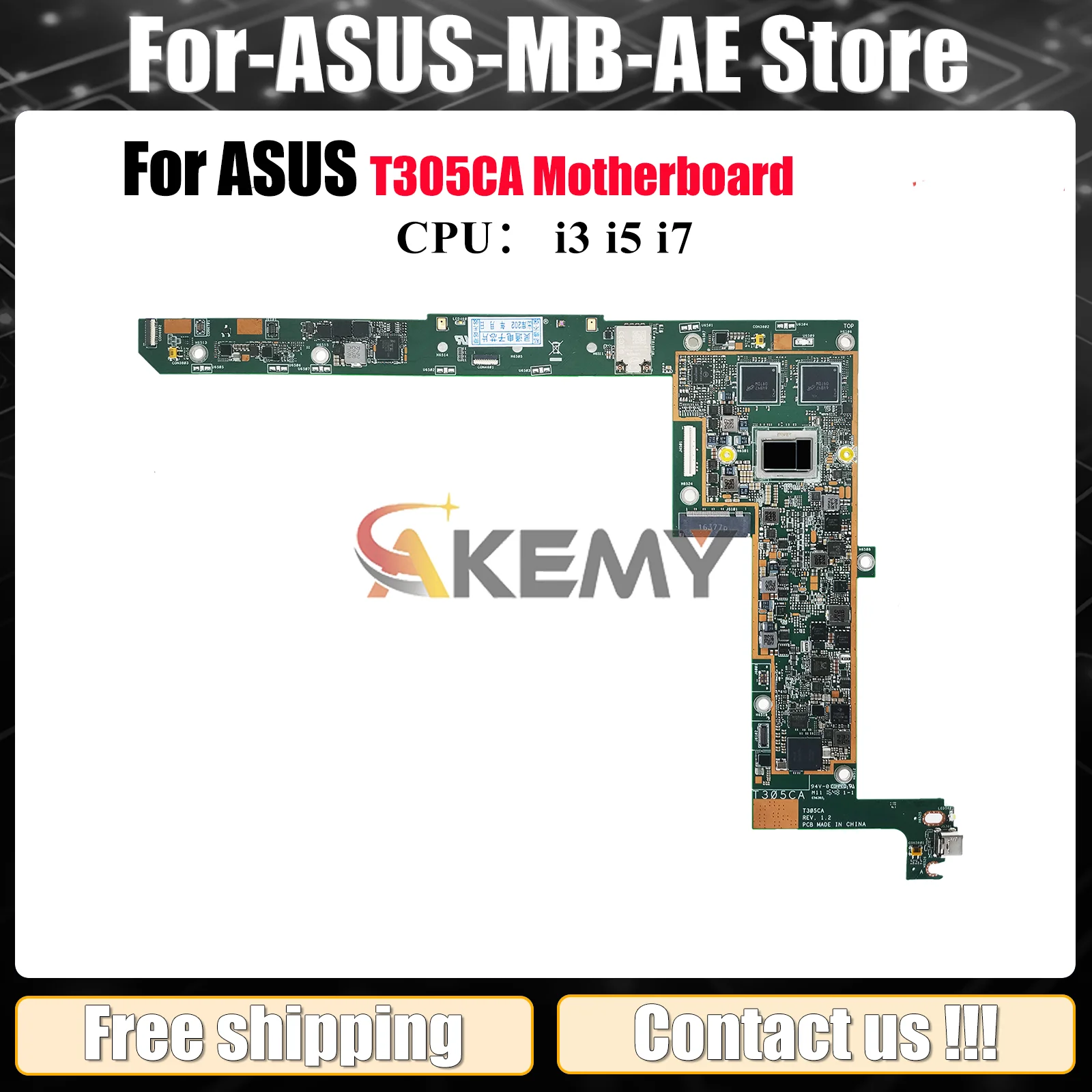 

T305CA Материнская плата для ноутбука ASUS Transformer T305CA T305C Материнская плата для ноутбука с процессором i3 i5 i7 100% тестирование ОК быстрая доставка stk