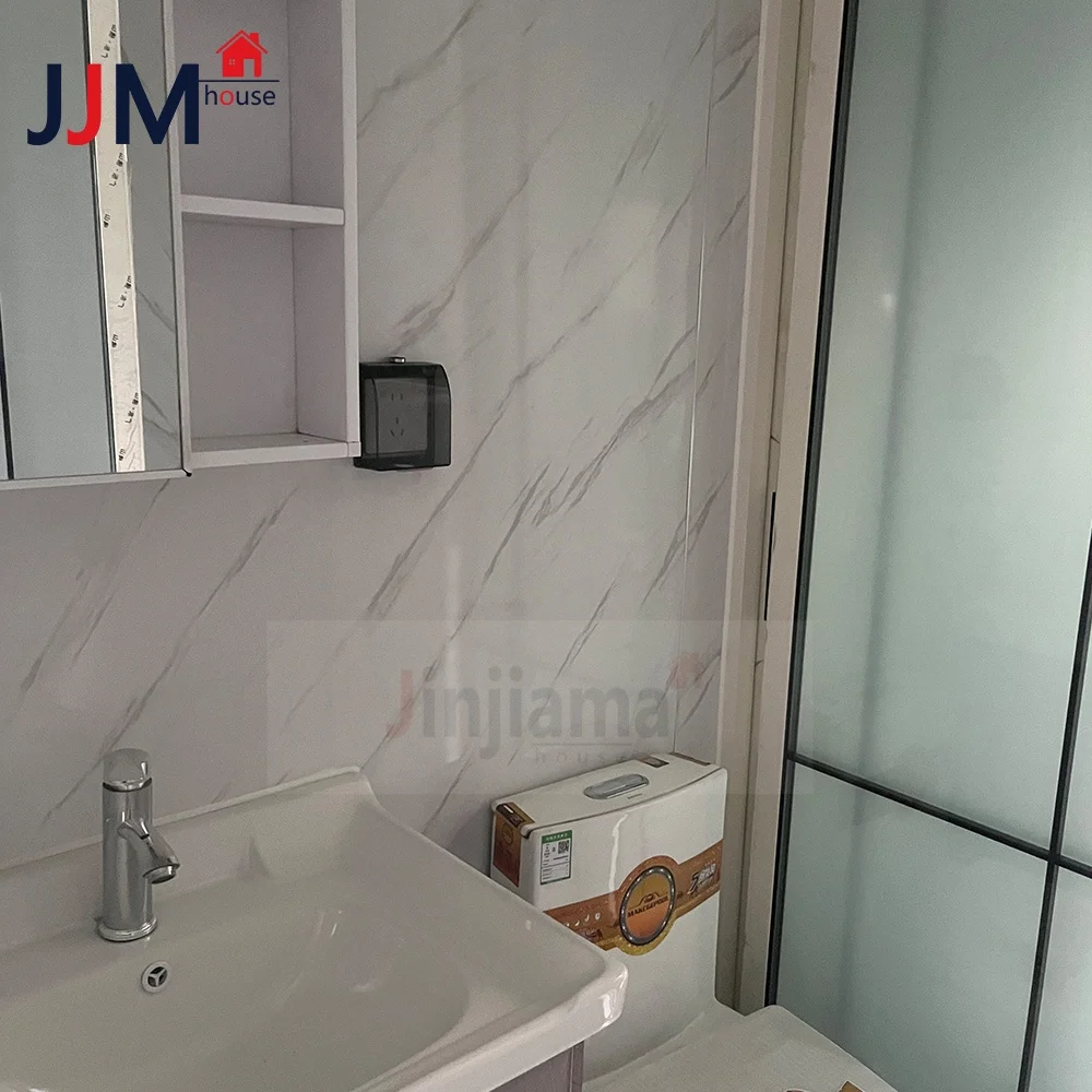 Customized Insulated Glass Prefabricated Houses 5 Room Trailer Container Home Solar Panel For Office Building For Indonesia view 6
