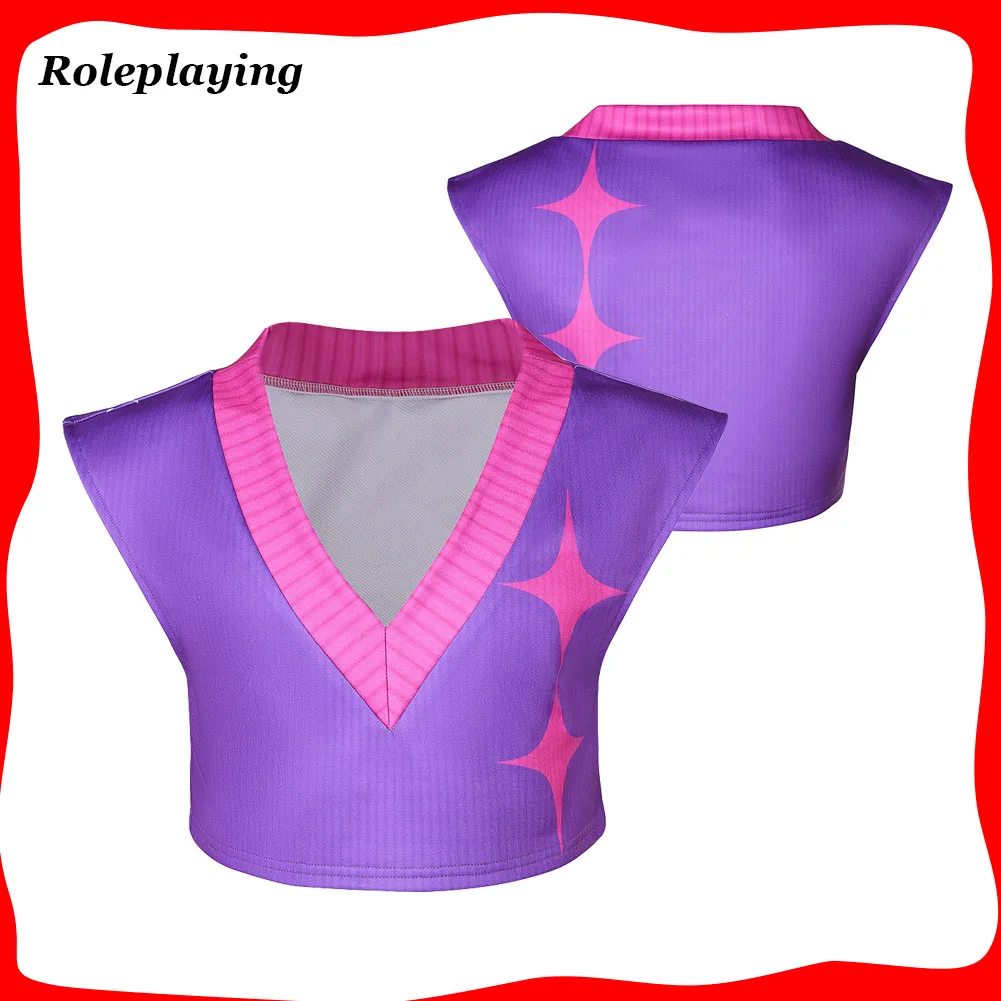 

Mystery K-Pop: Demon Hunter Cosplay Purple Vest Costume Disguise Tops Sweater for Men Adult Cloth Halloween Carnival Party Suit