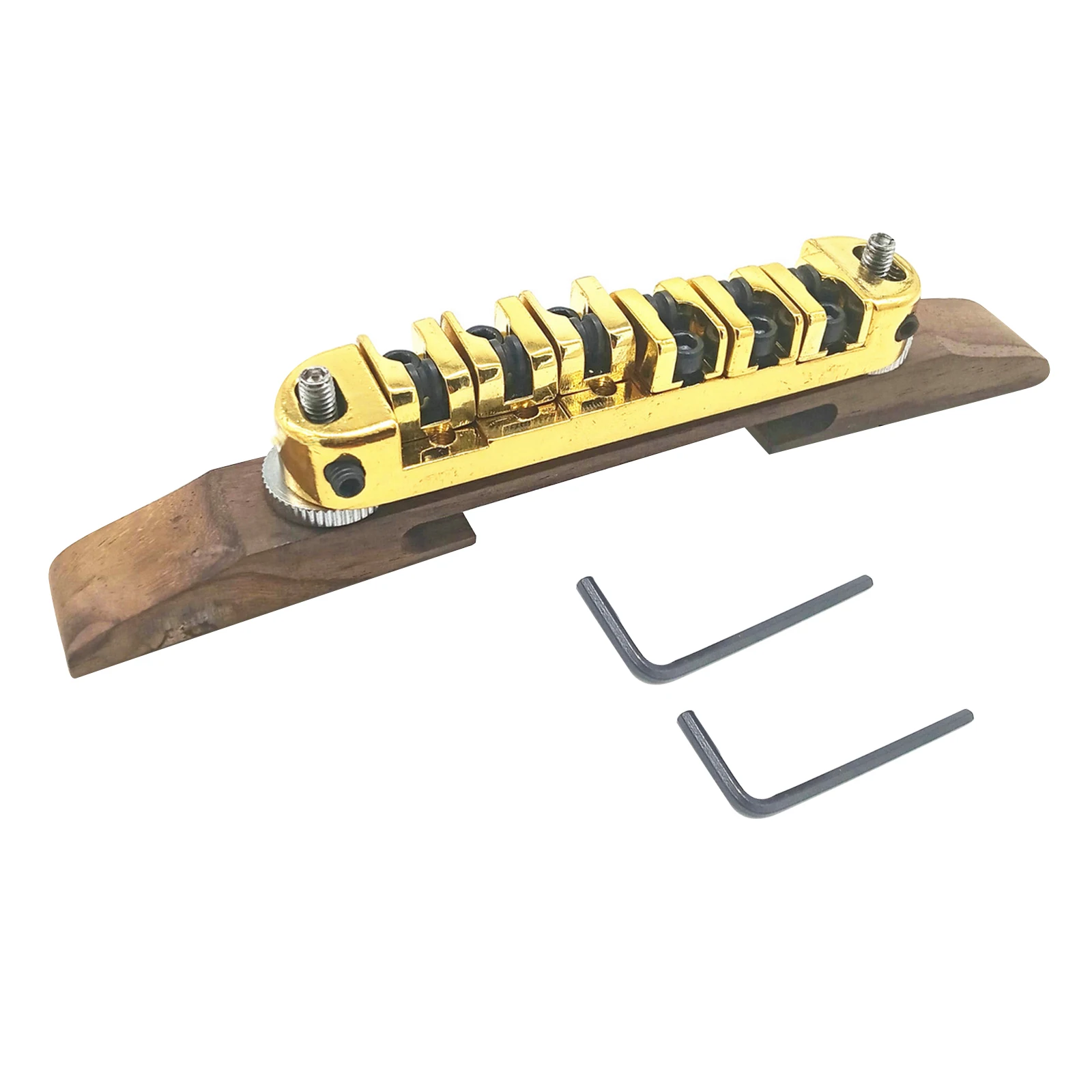 Conjunto de ponte de guitarra jazz jacarandá premium, selas de rolo, base de ponte tune-o-matic, substituição para guitarra elétrica archtop jazz