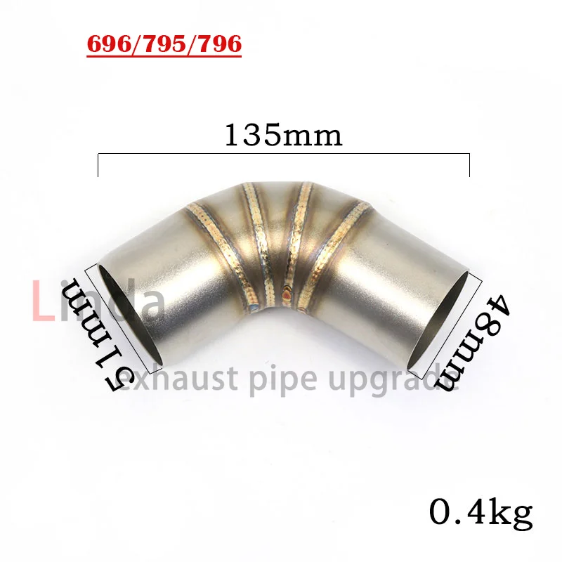 For Ducati monster 696/795/796 848/1098/1198 motorcycle exchaust system exhaust pipe Middle Section Stainless steel pipe