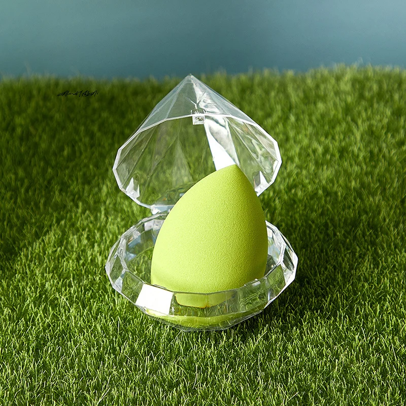 Puste pudełko do przechowywania gąbek do makijażu w kształcie rombu Przenośny organizer na kosmetyki Puff Plastikowy stojak na blender Stojak do suszenia