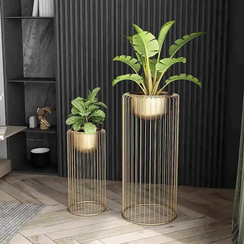 Nordic Plant Shelves Minimalist Wrought Iron Floor-standing Living Room Flower Pot Plant Stand Green Radish Balcony Plant Stand