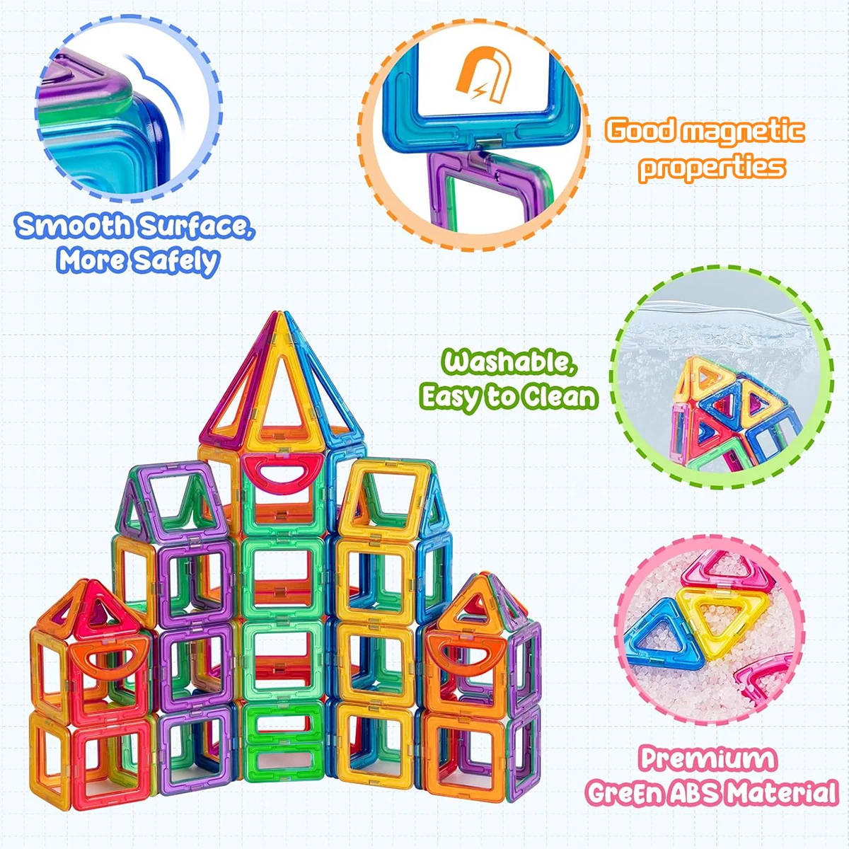 Magnetische bouwstenen DIY 3D STEM Educatieve constructorspeelgoedset voor kinderen Meervormige magnetische bouwstenen