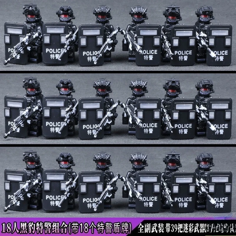 Delta Action Panther soldiers assembled toys, mini figures, humanoid dolls, boys' toys, birthday gifts, cartoon characters.