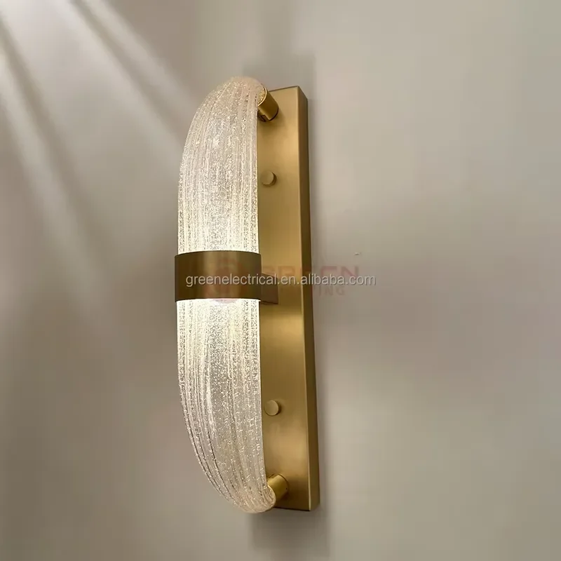 Modern style gold powder glass wall lamp wall-mounted camp living room hotel restaurant lobby or villa decorative lamp