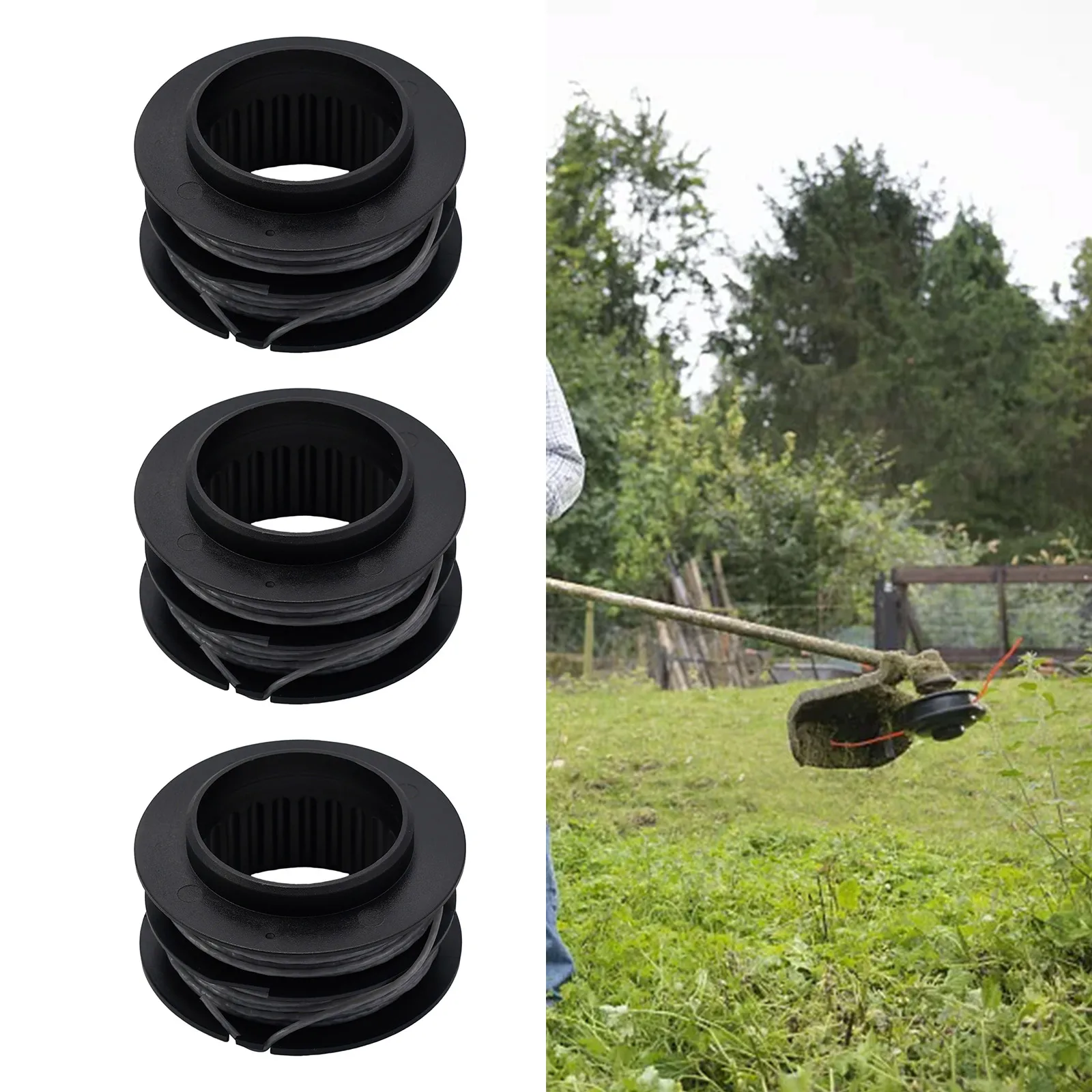 3pcs For Greenworks 080 80V ABS+Nylon Front Mount String Trimmer Replacement Spool SB00L00 *100% Brand New And High Quality