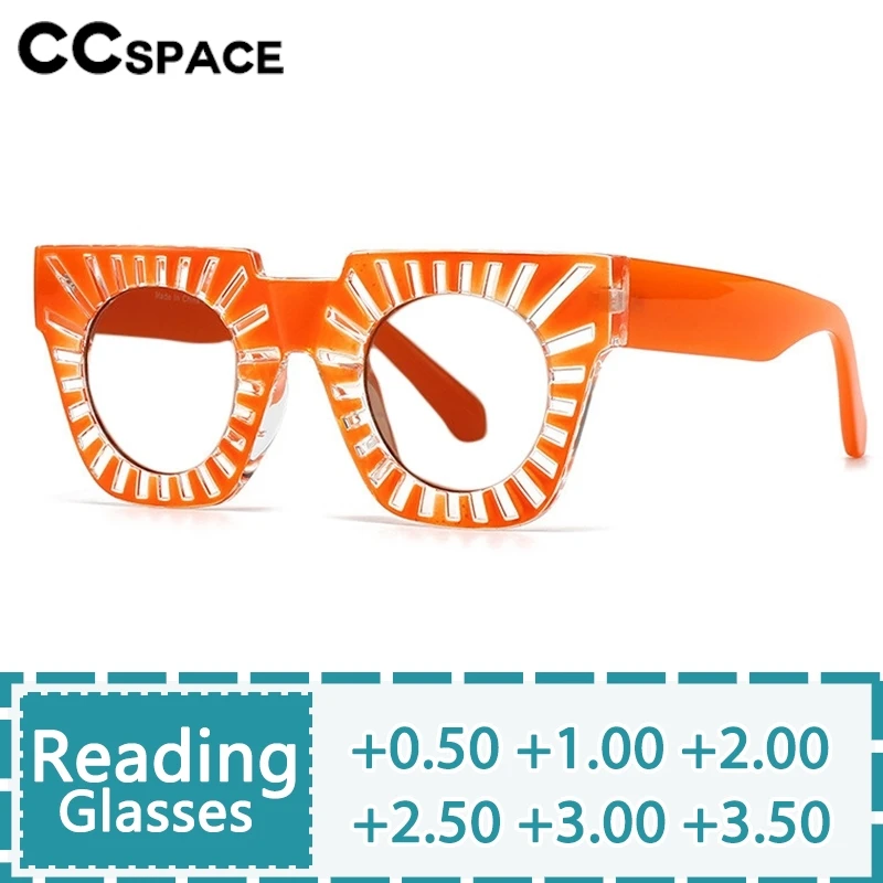 

Fashion Square Stripe Reading Women Popular Resin Optical Presbyopic Spectacles Custom Diopter +50+100+200+300+400 #302472