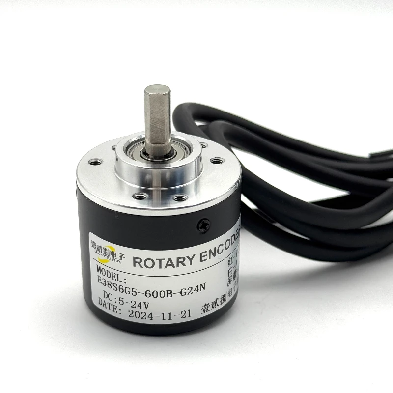 38S6G5-B-G24N Rotary Incremental Encoder AB 2 Phase connection 50/100/200/360P/R 5-24V Solid Shaft DC Open collector output NPN