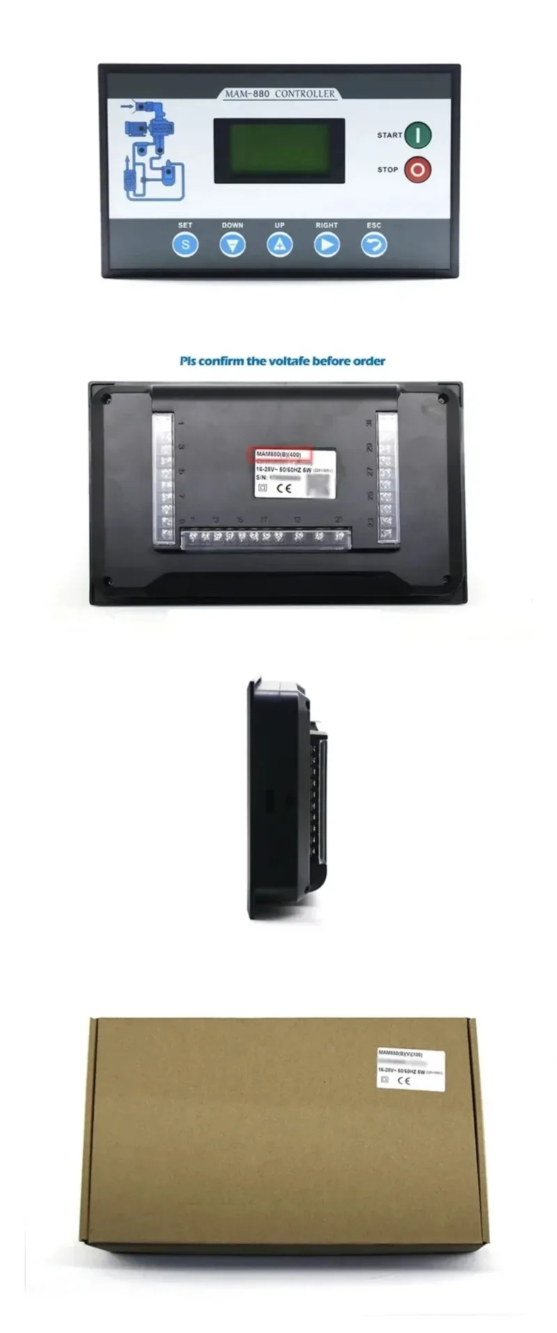 Запасные части для винтового воздушного компрессора Панель управления MAM880 100A 200A 400A