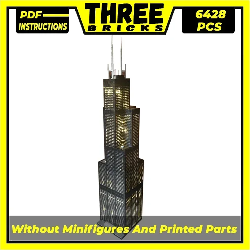 Willis Tower Model Moc Building Bricks Chicago Urban Street View Technology Modular Blocks Gift Christmas Toys DIY Sets Assembly