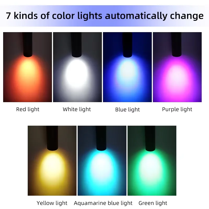 RGB Stage Spotlight Track Lamp 220V 7 Colors Atmosphere Party Track Lights For Bar Dance Room Spot Light Ceiling Lamp Decor