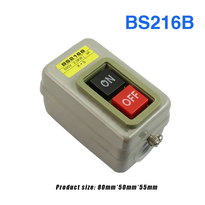 Push Button Power Switch Three Phases Power Control Start Switch AC 380V 15A 3P 2.2KW TNHA2-BS211B BS216B BS230B