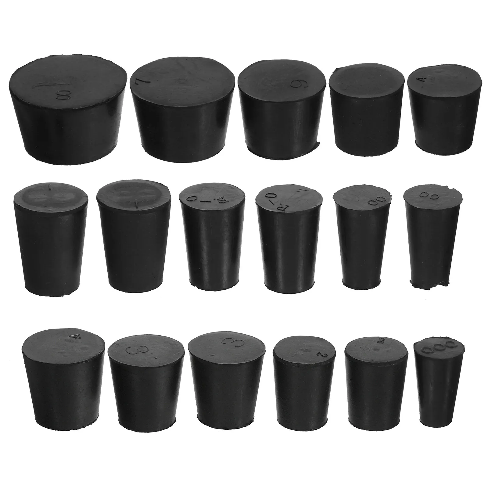 

Набор из 21 резиновых пробки различных размеров для герметизации колб и пробирок, лабораторные резиновые заглушки для научных исследований