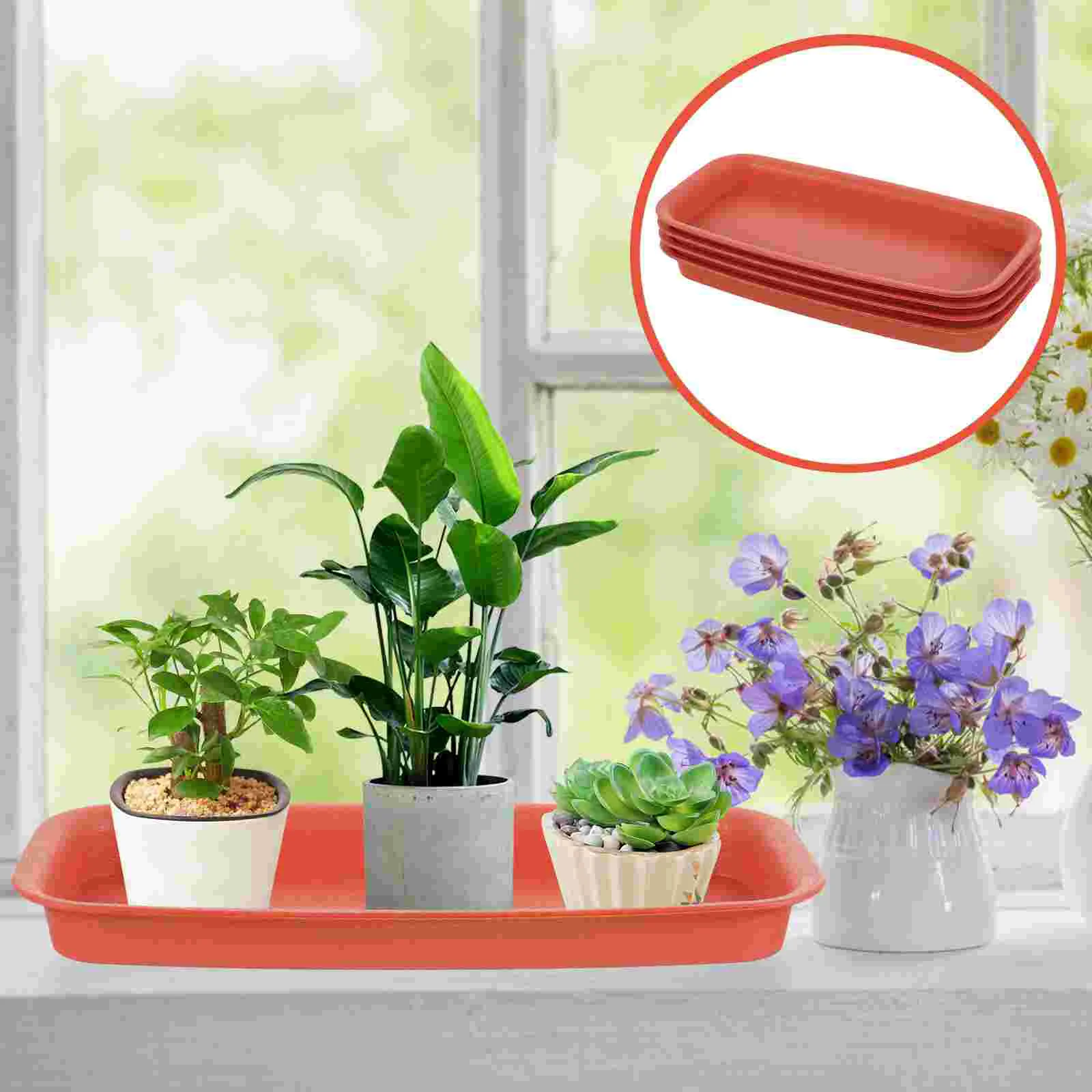 

4 Pcs Flower Pot Tray Base Trays for Plants Round Planter Water Plastic Saucers Practical