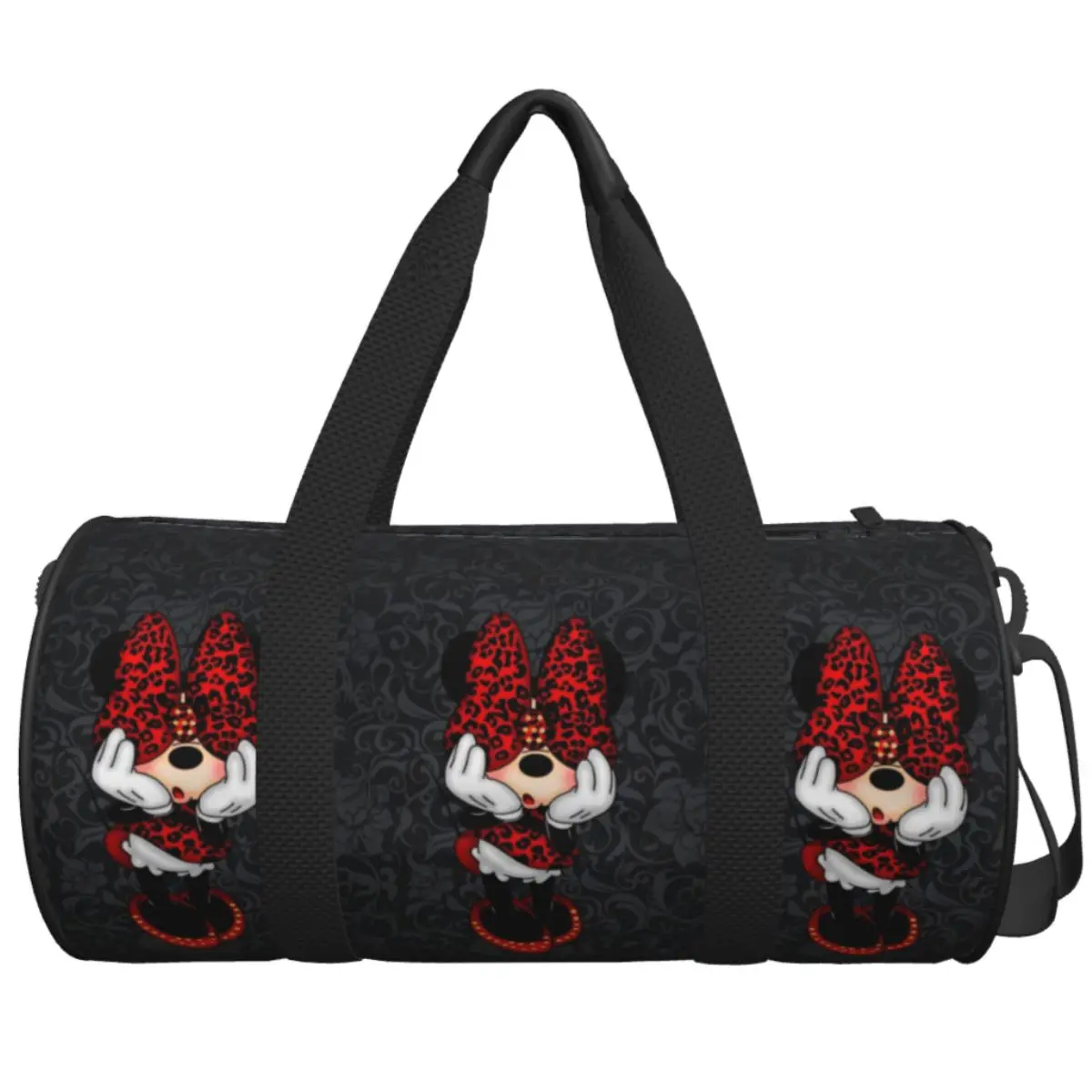 

Дорожная сумка Минни Маус Черная спортивная сумка с леопардовым принтом Спортивные сумки выходного дня Большая вместительная сумка для йоги Сумка для фитнеса для мужчин и женщин