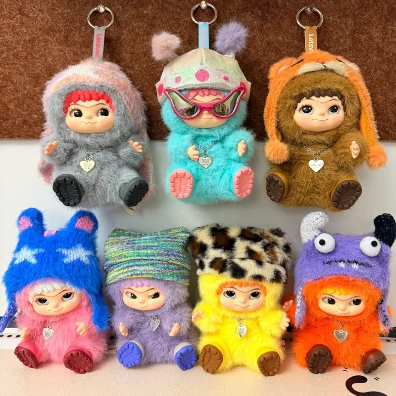 

WAKUKU Fuzzy Trendy Party Series Confirmed Styles Plush Doll Pendant Keychain Vinyl Figure Cute Christmas Gift