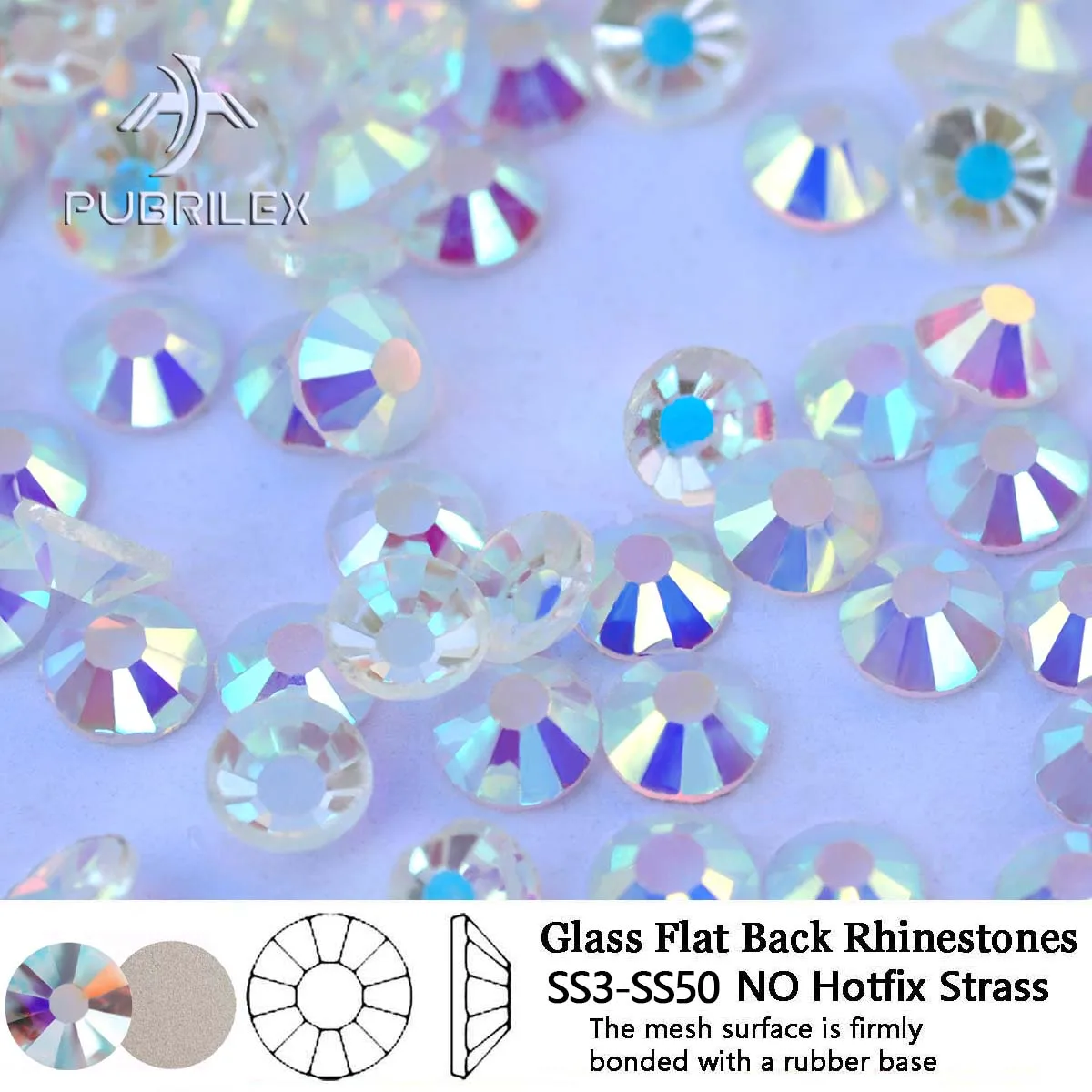 

Crystal Transparent AB Mini Nail Diamond FlatBack Pixie Non-Hotfix Crystal AB Manicure for Nail Garment Needlework