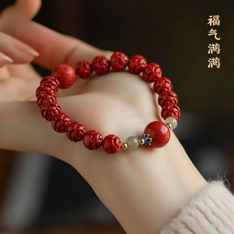 Vermilion, Lotus, Emperor, Sand, Blessed Hand Strands, Mother's Birthyear Bracelet, Rabbit Year Gift New Edition