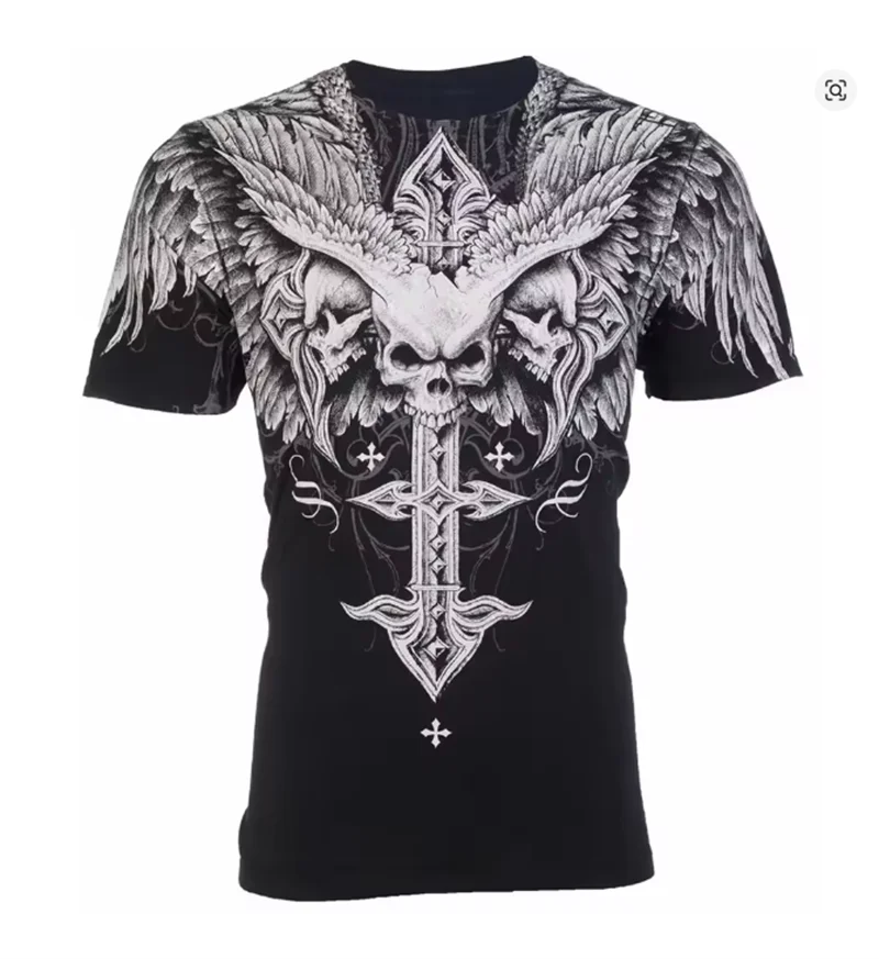 

New Men's T-shirt Spring And Summer Clothing Skull Graphic T-Shirt Dark Style Streetwear Short Sleeve Tops Men Oversized Apparel
