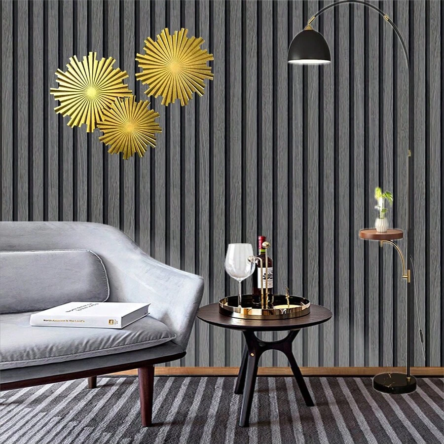 New Chinese Style Grid Striped Wallpaper PVC Waterproof Mildew-Resistant Stickers for Living Room Furniture Renovation Suitable