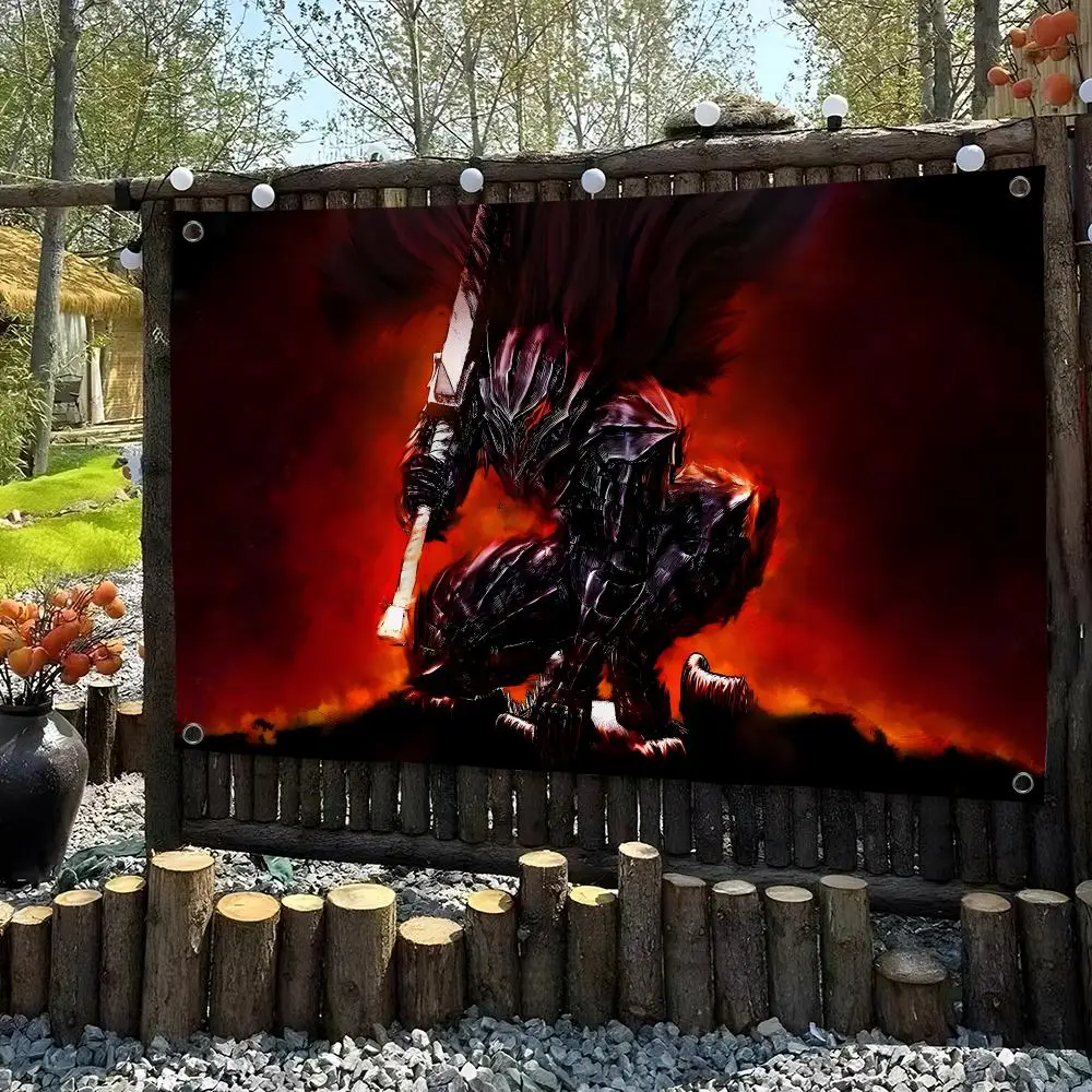 B-Berserk S-Sacrifice Flags Custom Wall Hanging Background Art Banner For Bedroom Home Living Room Outdoor Decor