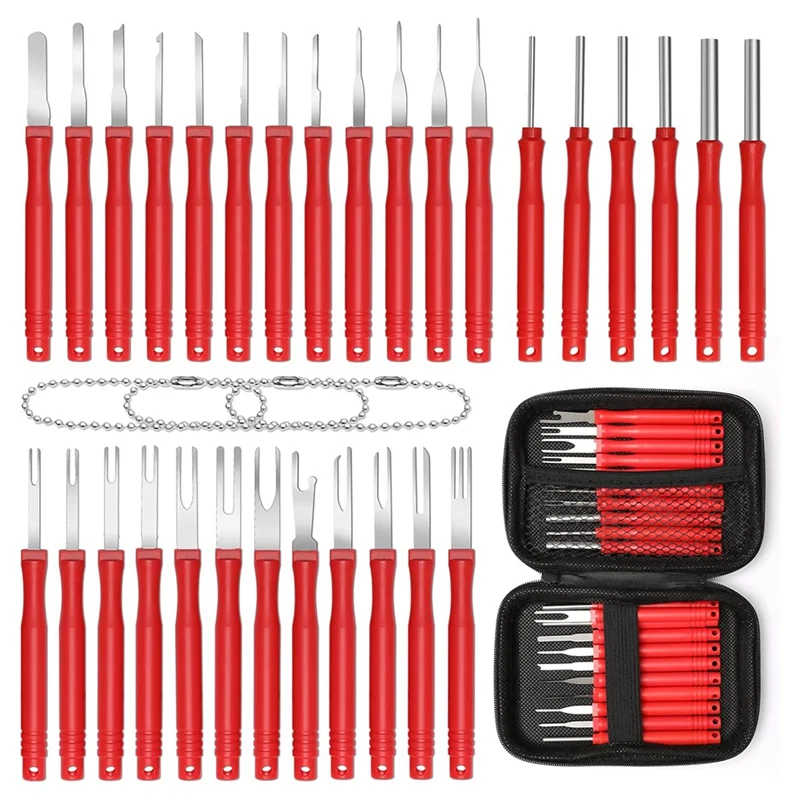 ABMI-Electrical Connector Depinning Tool 30+ 4P Terminal Pin Removal Kit, Wire Release Tool Terminal Pin Extractor Set,