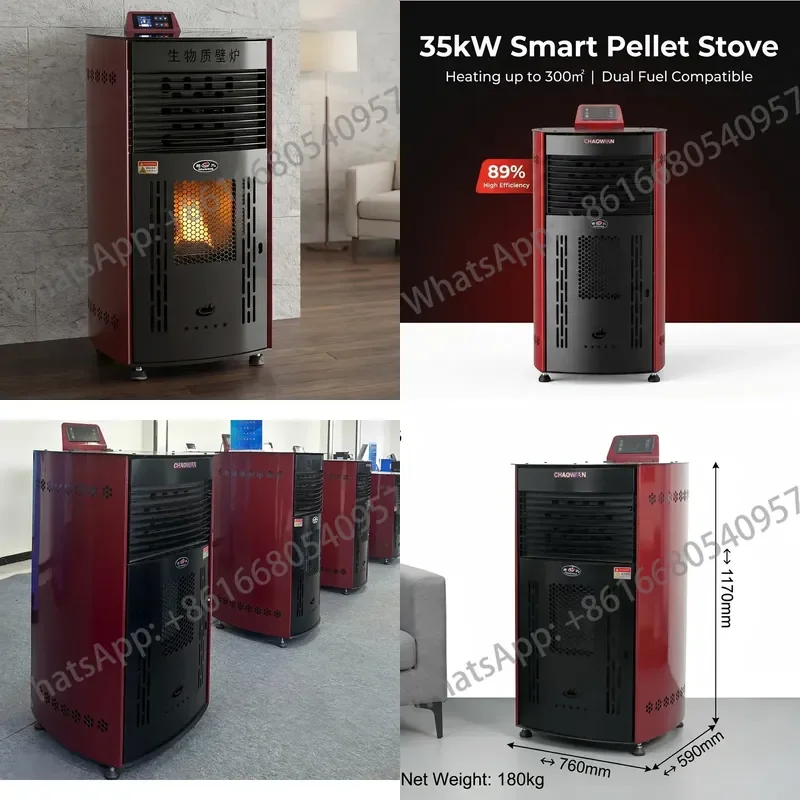 Customized Metal Automatic Pellet Fireplace Heater for Commercial EU CE Certified OEM